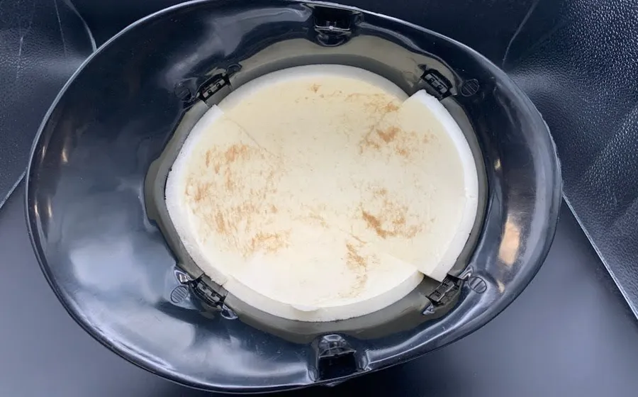 Super Foam helmet liner insert fitted in a helmet shell