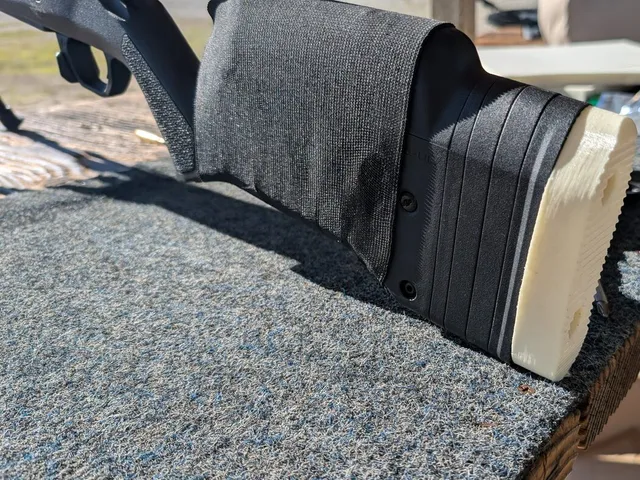 Super Foam recoil pad fitted to a rifle stock