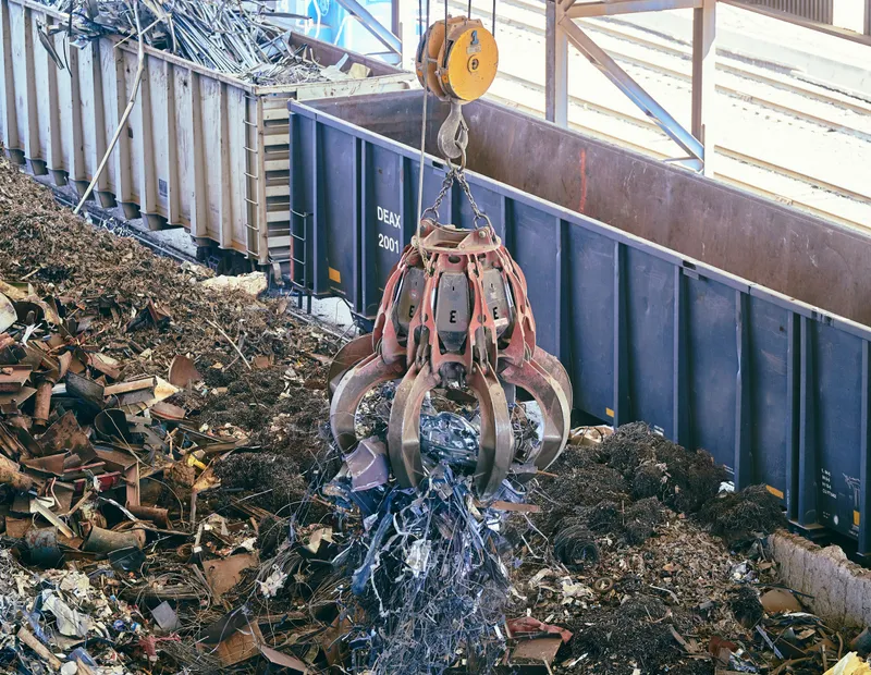 Heavy steel beams and rebar scrap