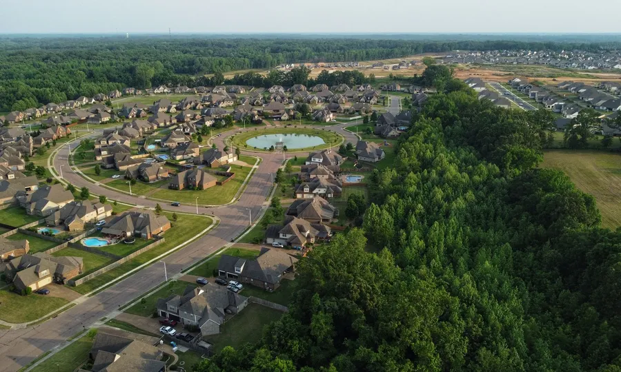Homes in a Middle Tennessee neighborhood