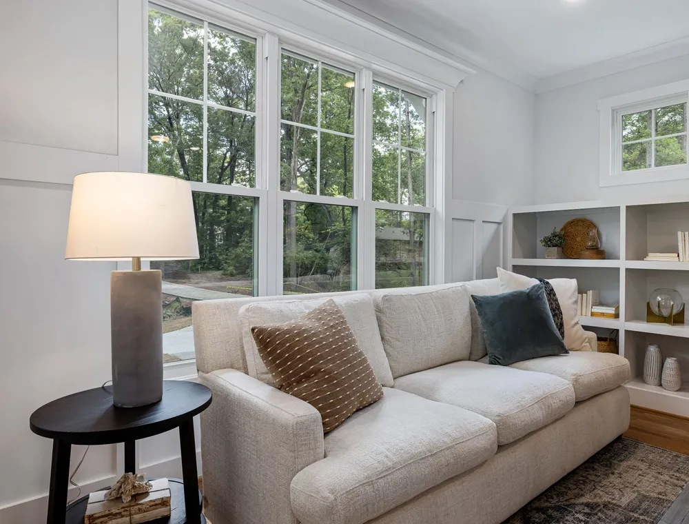 Bright, tidy living room in a home