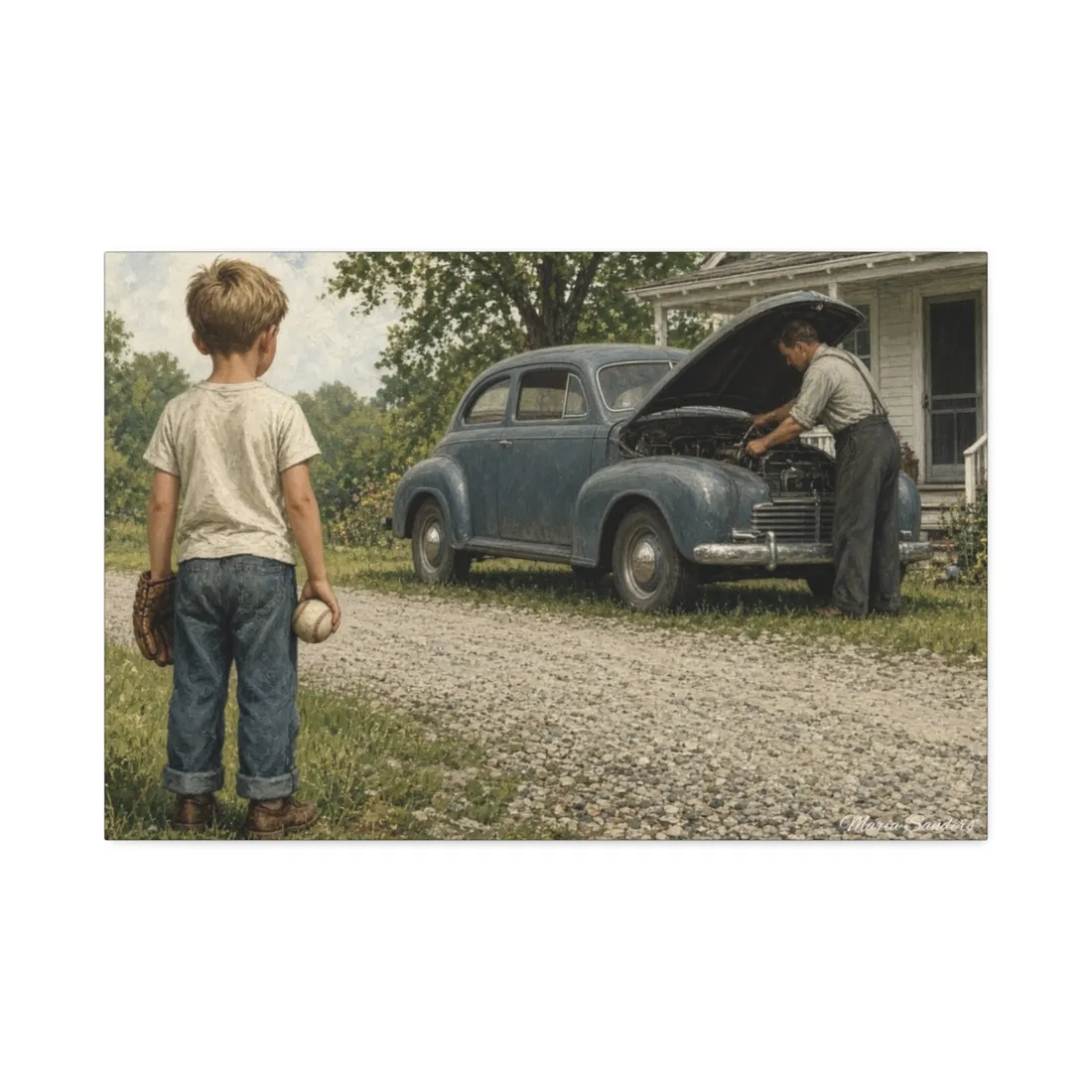 Vintage Americana illustration for A Missed Opportunity canvas wall art