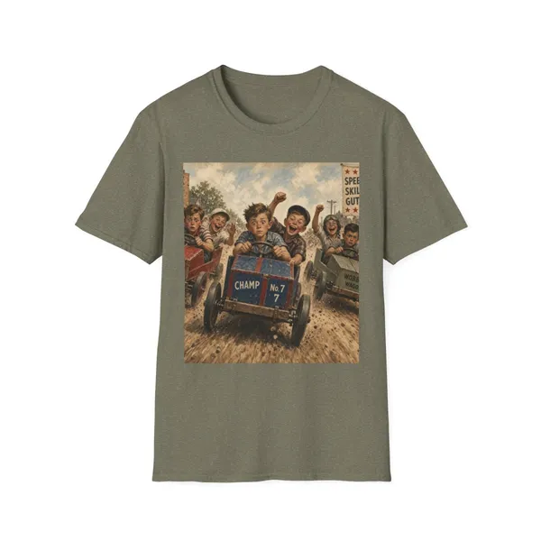 Soap Box Derby vintage rally racing illustration on a T-shirt
