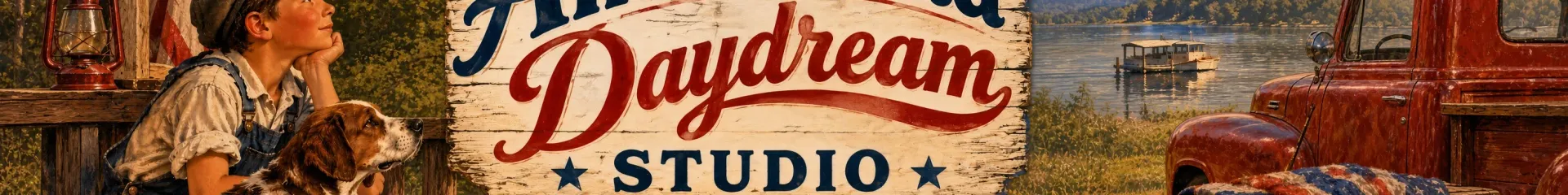 Illustrated&nbsp;Americana&nbsp;scene&nbsp;used&nbsp;as&nbsp;the&nbsp;Americana&nbsp;Daydream&nbsp;Studio&nbsp;home&nbsp;banner
