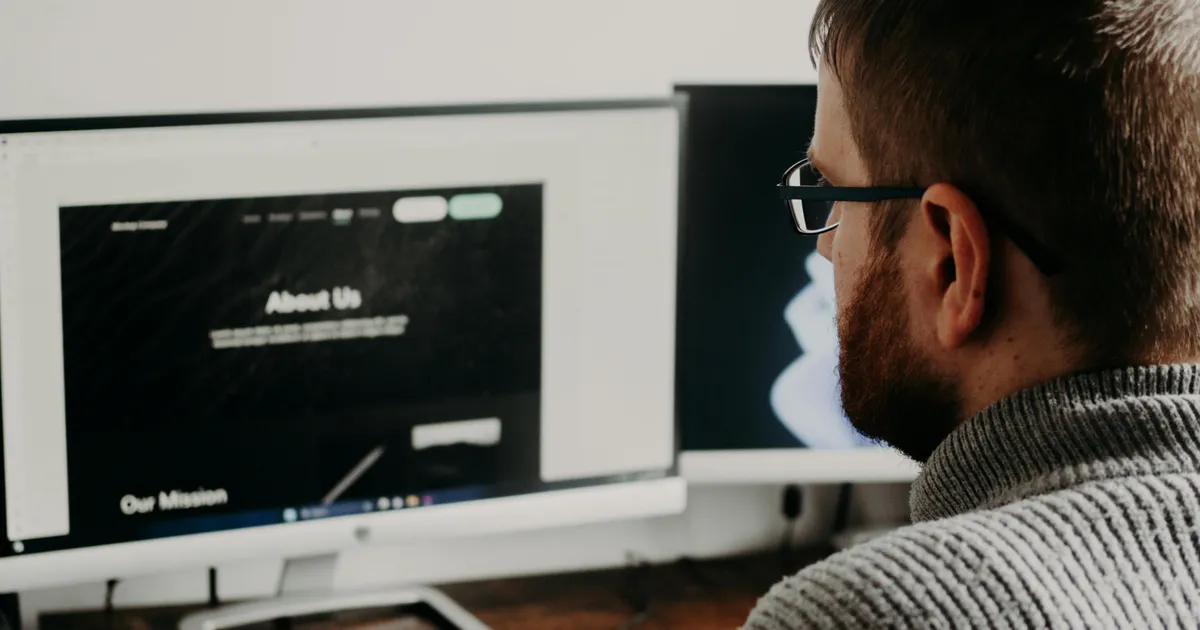 A small business website being redesigned