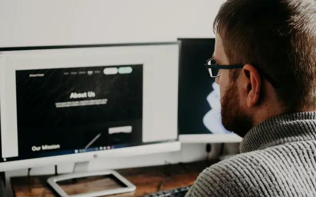 A small business website being redesigned