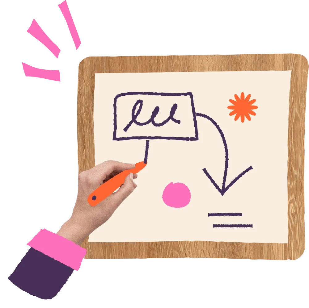 Whiteboard animation collage